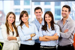 happy employees smiling